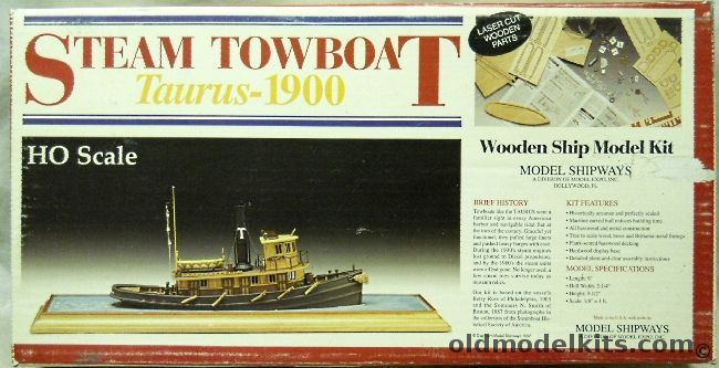 Model Shipways 1/87 Steam Towboat (Tugboat) Taurus Circa 1900 - HO Scale, 2021 plastic model kit